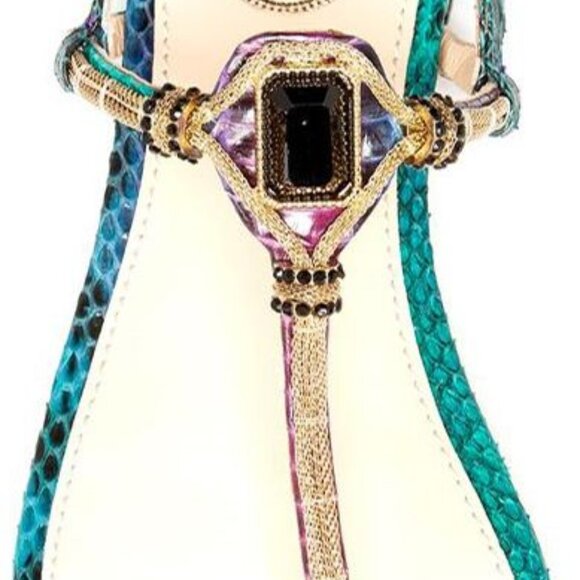 Vince Camuto VC Signature Snakeskin Leather Sandals - Picture 2 of 7